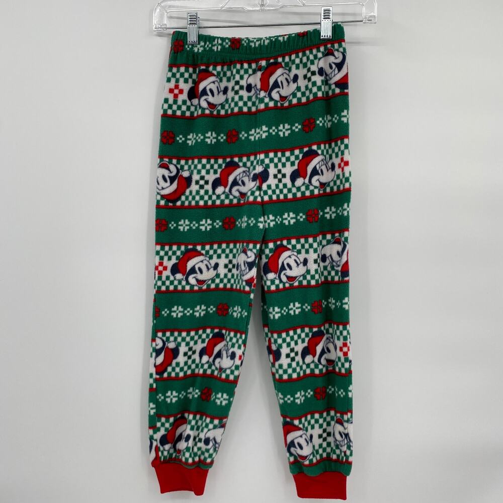 Disney Mickey Mouse Minnie Santa Hat Fleece Pants size 8